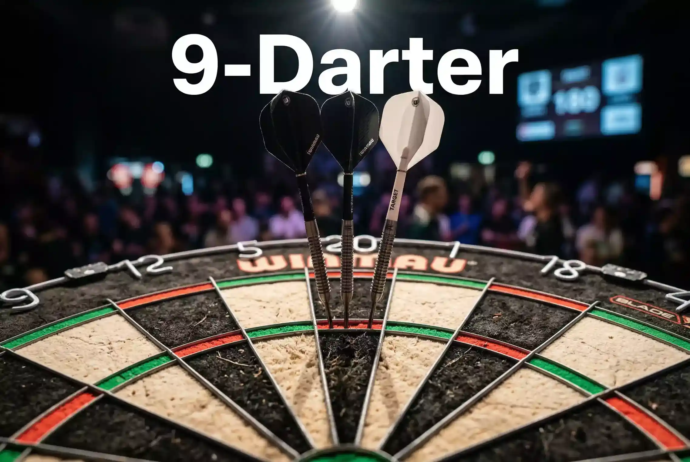 9-Darter Wetten — drei Darts in der Triple-20 auf einem Profi-Dartboard