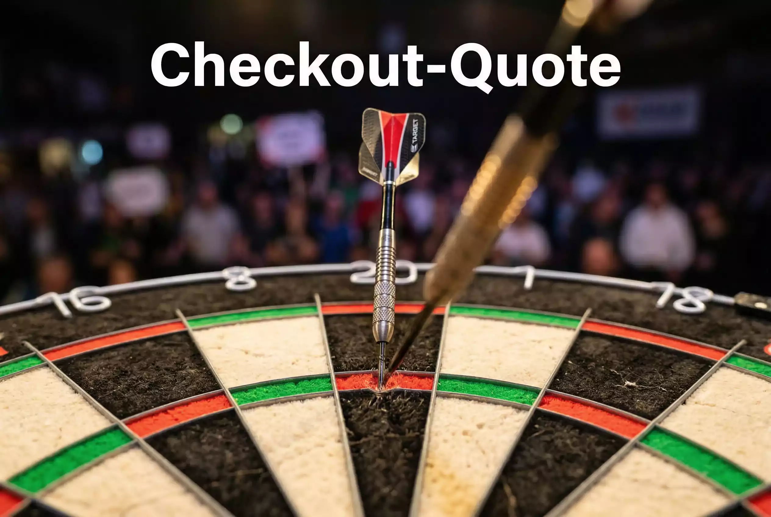 Checkout-Quote im Darts — Dart trifft das Doppelfeld auf dem Dartboard