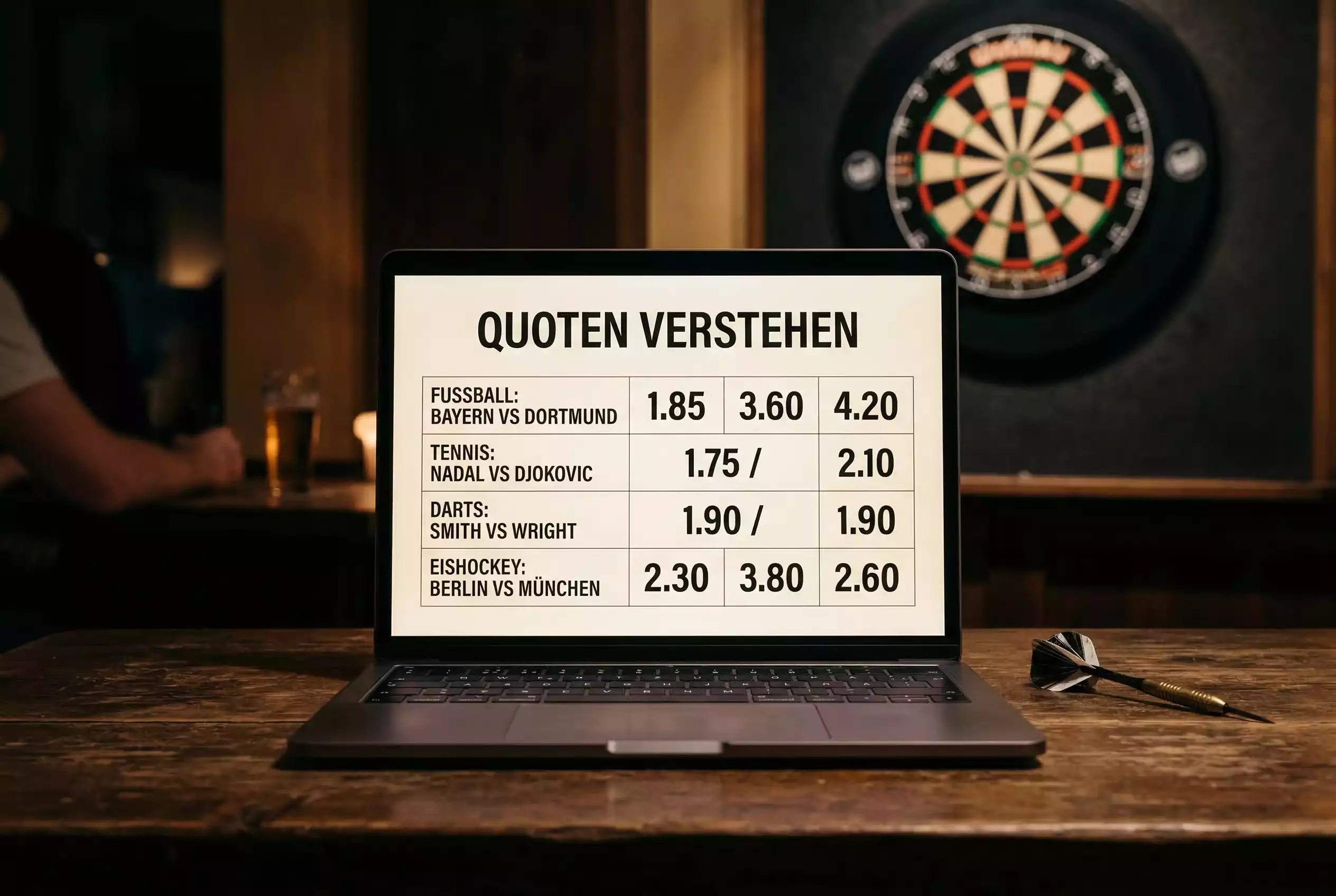 Darts-WM Quoten verstehen — Quotenformat und Quotenschlüssel