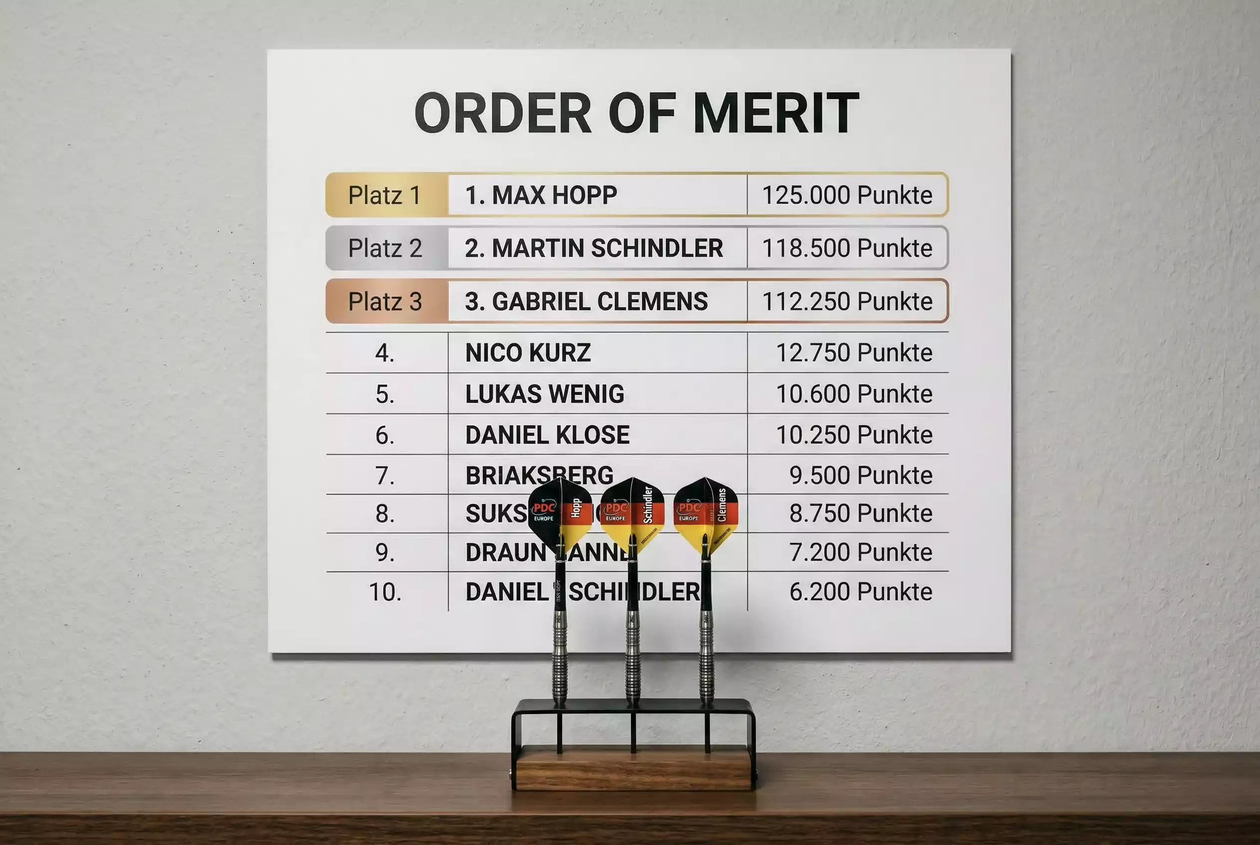 PDC Order of Merit erklärt — Rangliste für Wetten nutzen